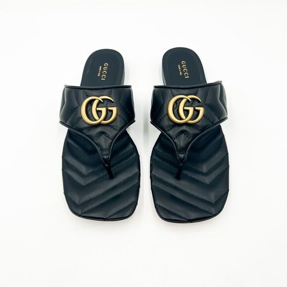 Gucci GG Marmont Matelassé Quilted Chevron Sandals EU 38.5 US 8.5 - Picture 2 of 14